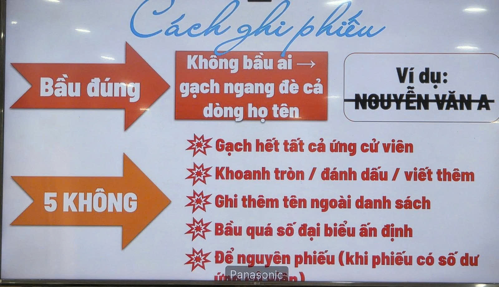 Ảnh 3: Cách ghi phiếu bầu cử