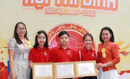 3 học sinh cùng lớp 5/5 Trường Tiểu học Thị trấn Hòn Đất 1 đạt giải tại hội thi.